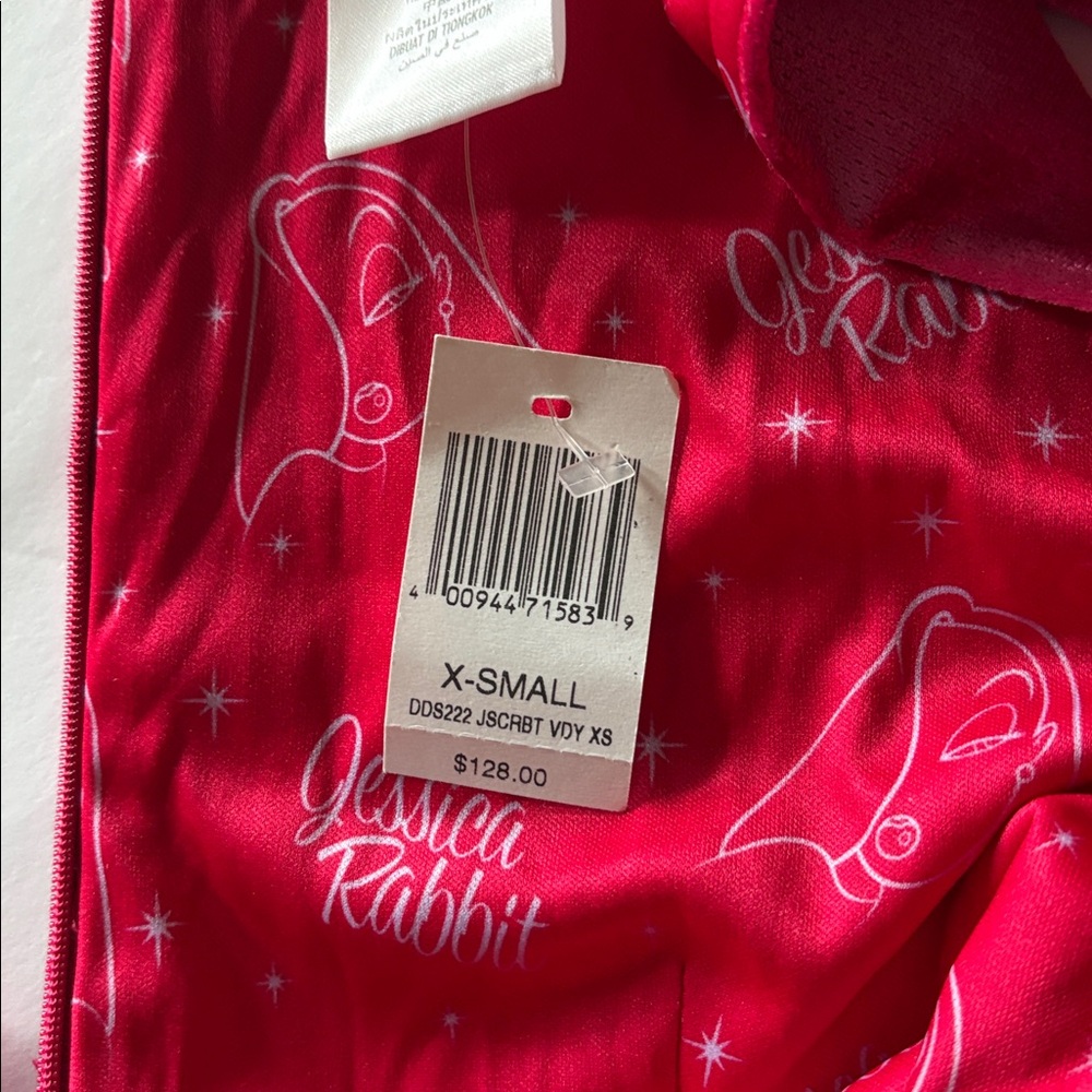 Disney Jessica Rabbit Fuchsia Velvet Sleeveless Midi Dress Size XS - Picture 9 of 13